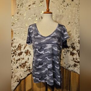 Camouflage V-Neck Women’s Top